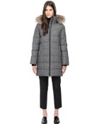 SOIA & KYO Nicky Black Wool Down Parka With Fur Hood - Lyst