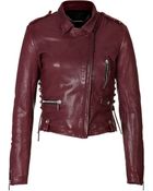 Barbara Bui Laced Leather Biker Jacket - Lyst