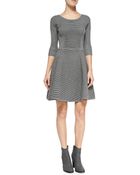 Milly Textured Fit Flare Knit Dress - Lyst