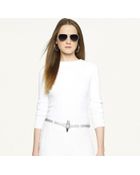 Ralph Lauren Black Label Rack-Stitched Cotton Sweater - Lyst