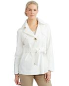 Ellen Tracy Belted Trench Coat - Lyst