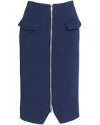 Matthew Williamson Navy Crepe Pencil Skirt - Lyst