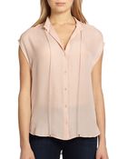 Haute Hippie Silk Button-Front Blouse - Lyst