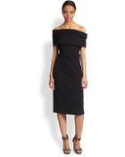Oscar de la Renta Off-The-Shoulder Silk Dress - Lyst