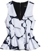 Cynthia Rowley Bonded Peplum Top - Lyst