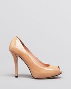 Stuart Weitzman Peep Toe Platform Pumps - Baton High Heel - Lyst