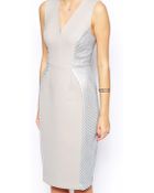 Asos Textured Panel Pencil Dress - Lyst