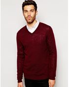 Asos Merino V Neck Sweater - Lyst
