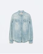 Zara Faded Denim Shirt - Lyst