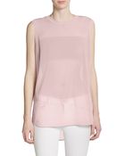Vince Silk Sleeveless Top - Lyst