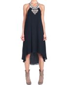 Love Sam Gauze Beaded Halter Maxi Dress - Lyst
