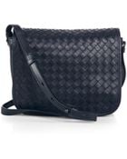 Bottega Veneta Small Woven Flap Shoulder Bag - Lyst