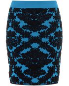 House Of Holland Brocade Knit Skirt Turquoise - Lyst