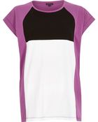 River Island Purple Color Block T-Shirt - Lyst