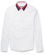 Gucci Contrast-Collar Cotton-Poplin Shirt - Lyst