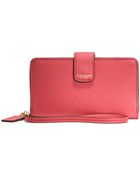 Coach Phone Wallet In Saffiano Leather - Lyst