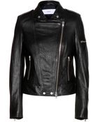 Closed Leather Biker Jacket - Lyst