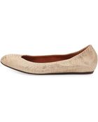 Lanvin Metallic Lizard-Embossed Ballet Flat - Lyst