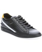 Fendi Black Leather Colorblock Sneakers - Lyst