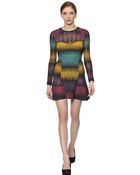 M Missoni Patchwork Wave Knit Cotton Blend Dress - Lyst