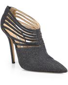 Oscar de la Renta Elizabeth Flannel Cutout Booties - Lyst