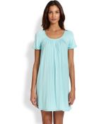 Oscar de la Renta Pleated Jersey Short Gown - Lyst
