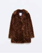 Zara Fur Coat - Lyst