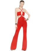 Balmain Stretch Viscose Jersey Jumpsuit - Lyst