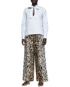 Valentino Leopardprint Fullleg Ankle Pants - Lyst