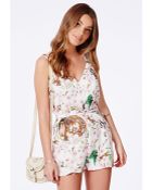 Missguided Kobyla Cherry Blossom Print Playsuit - Lyst