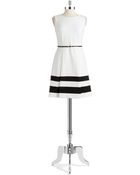 Calvin Klein Belted Fit And Flare Dress - Lyst