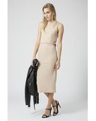 Topshop Sleeveless Cut-Out Midi Dress - Lyst
