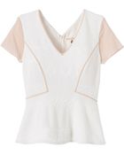 Rebecca Taylor Diamond Jacquard Peplum Top - Lyst