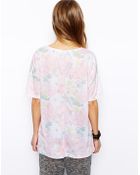 Asos Tall Digital Floral Oversize 14 Tee - Lyst