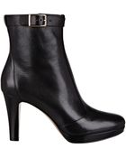 Nine West Fudgeit Leather Platform Booties - Lyst