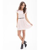 Forever 21 Belted Cap Sleeve Dress - Lyst