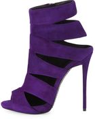 Giuseppe Zanotti Coline Suede Cutout Peep-Toe Bootie - Lyst