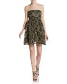 Alice + Olivia Caryn Metallic Lace Cocktail Dress - Lyst