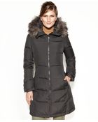 Calvin Klein Petite Hooded Faux-Fur-Trim Down Puffer Coat - Lyst