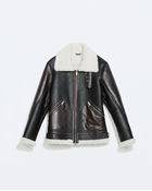 Zara Faux Sherling-Lined Jacket - Lyst