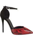 Giuseppe Zanotti Snake-Stamped D'Orsay Ankle-Strap Pumps - Lyst