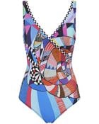 Gottex Graphic Surplice Swimsuit - Lyst