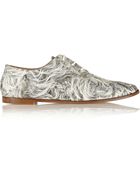 Maison Margiela Printed Leather Lace-Ups - Lyst