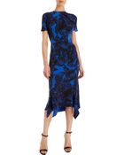 Junya Watanabe Abstract Leaf Print Short Sleeve Dress - Lyst