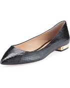 Tory Burch Bedford Snake Ballerina Flat - Lyst