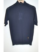 Kenzo Shortsleeve Wool And Lurex Sweater Sea Blue - Lyst