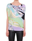 Emilio Pucci Printed Viscose Jersey Top - Lyst