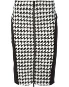 Michael Kors Houndstooth Print Pencil Skirt - Lyst