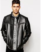 Selected Leather Jacket - Lyst