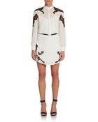Haute Hippie Lacepatch Silk Belted Dress - Lyst